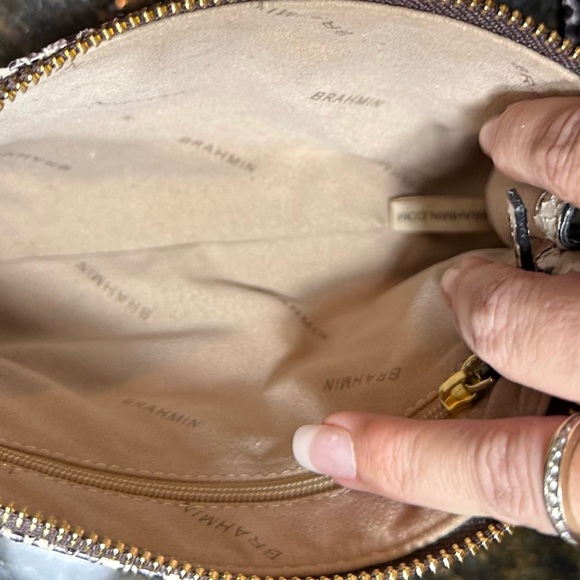 EUC Authentic Vintage Brahmin Python Snakeskin Wristlet Clutch Bag - Picture 13 of 15